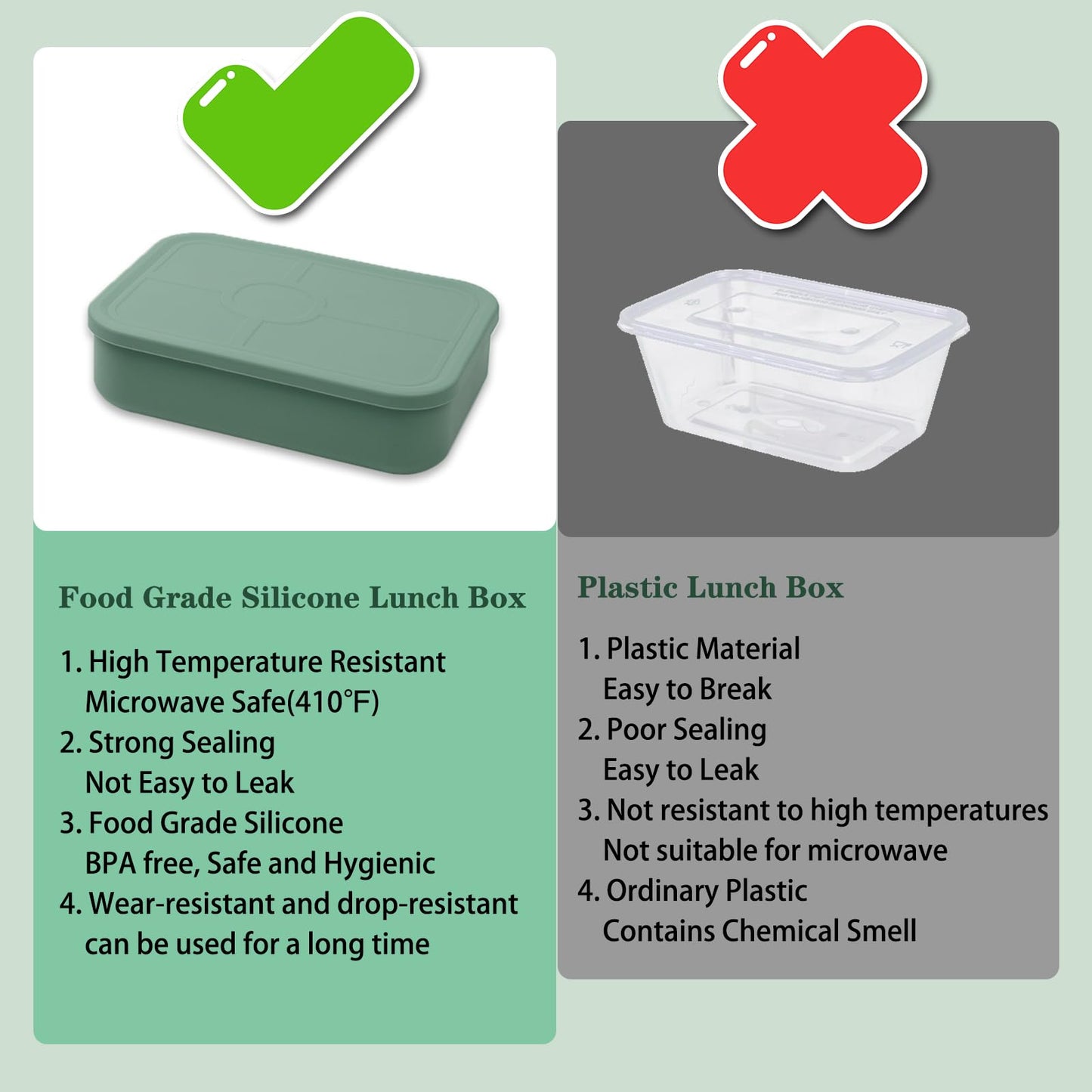 LCHLZZ 4 Compartments Snack Containers
