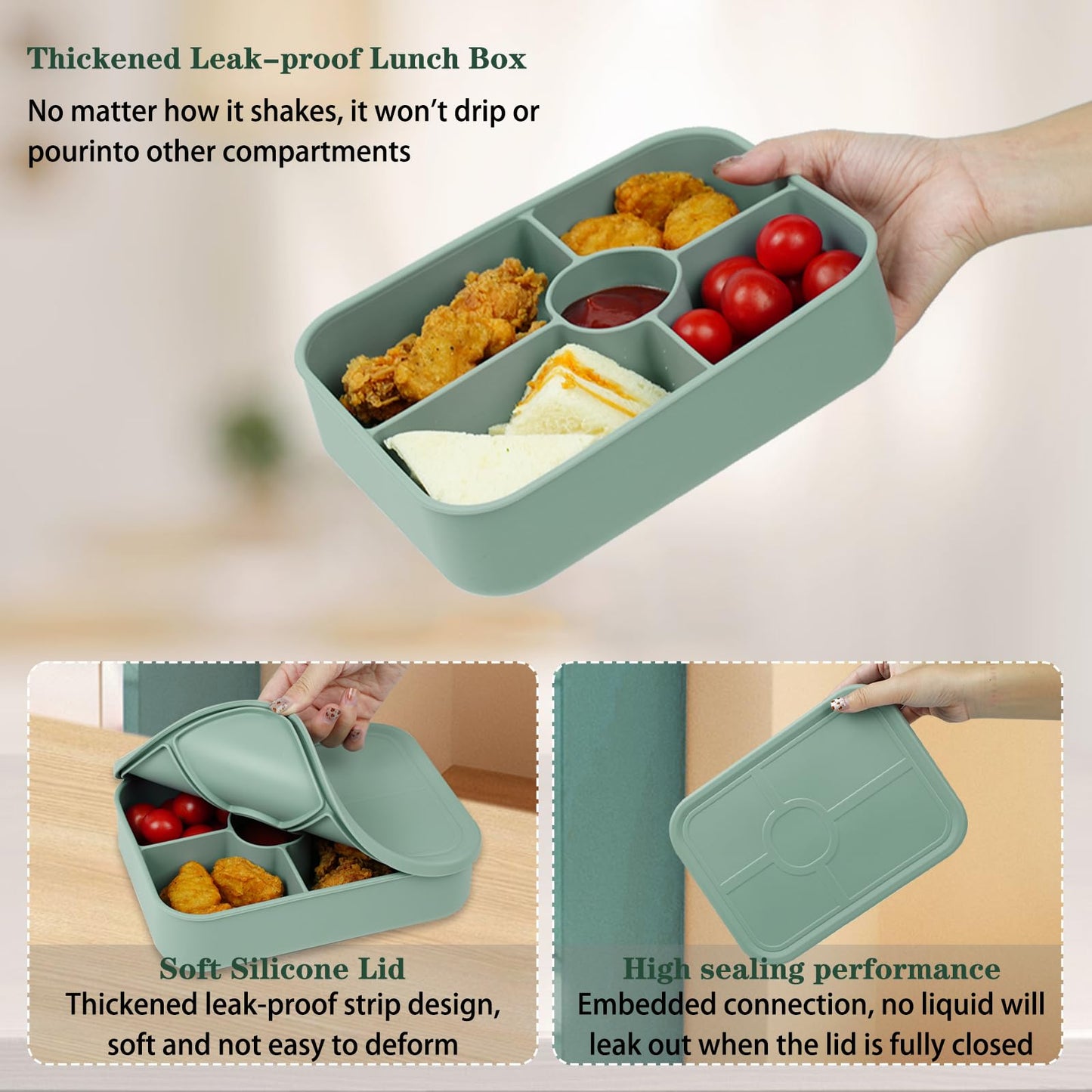 LCHLZZ 4 Compartments Snack Containers