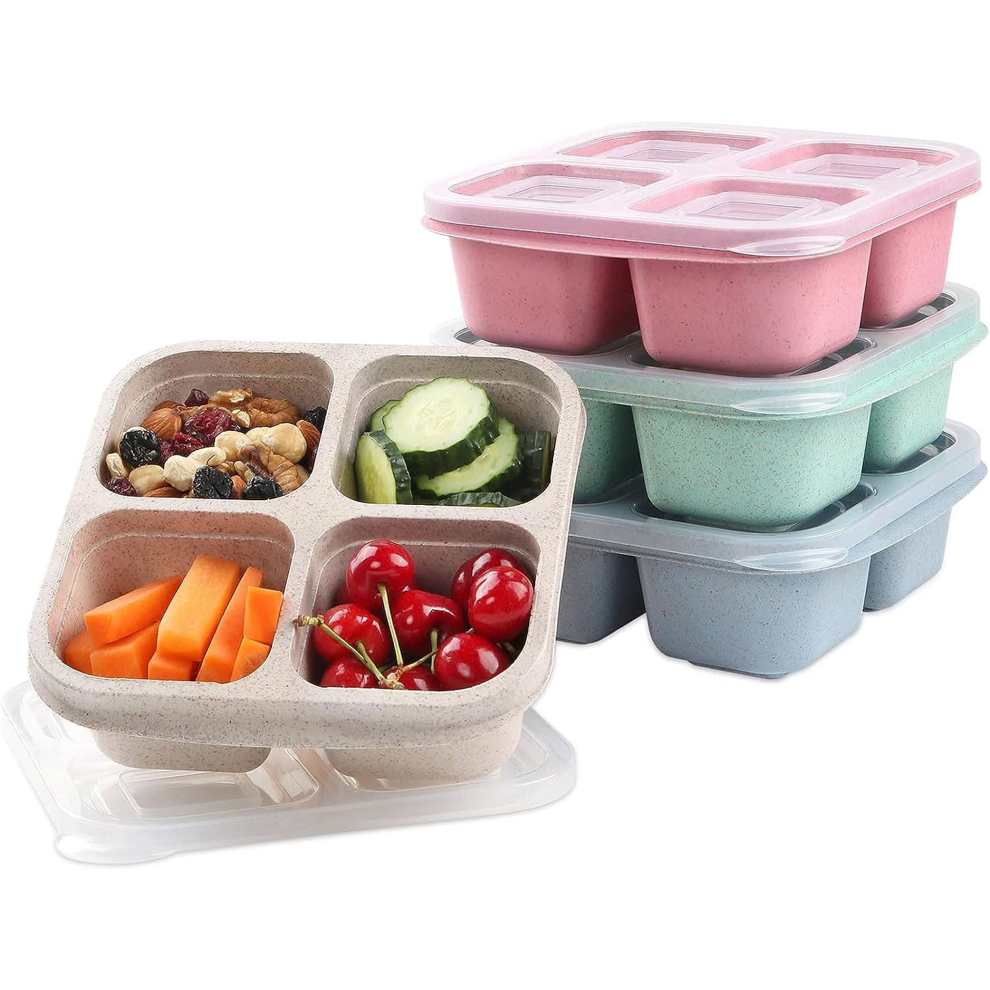 LCHLZZ 4 Compartments 4 Pack Snack Containers