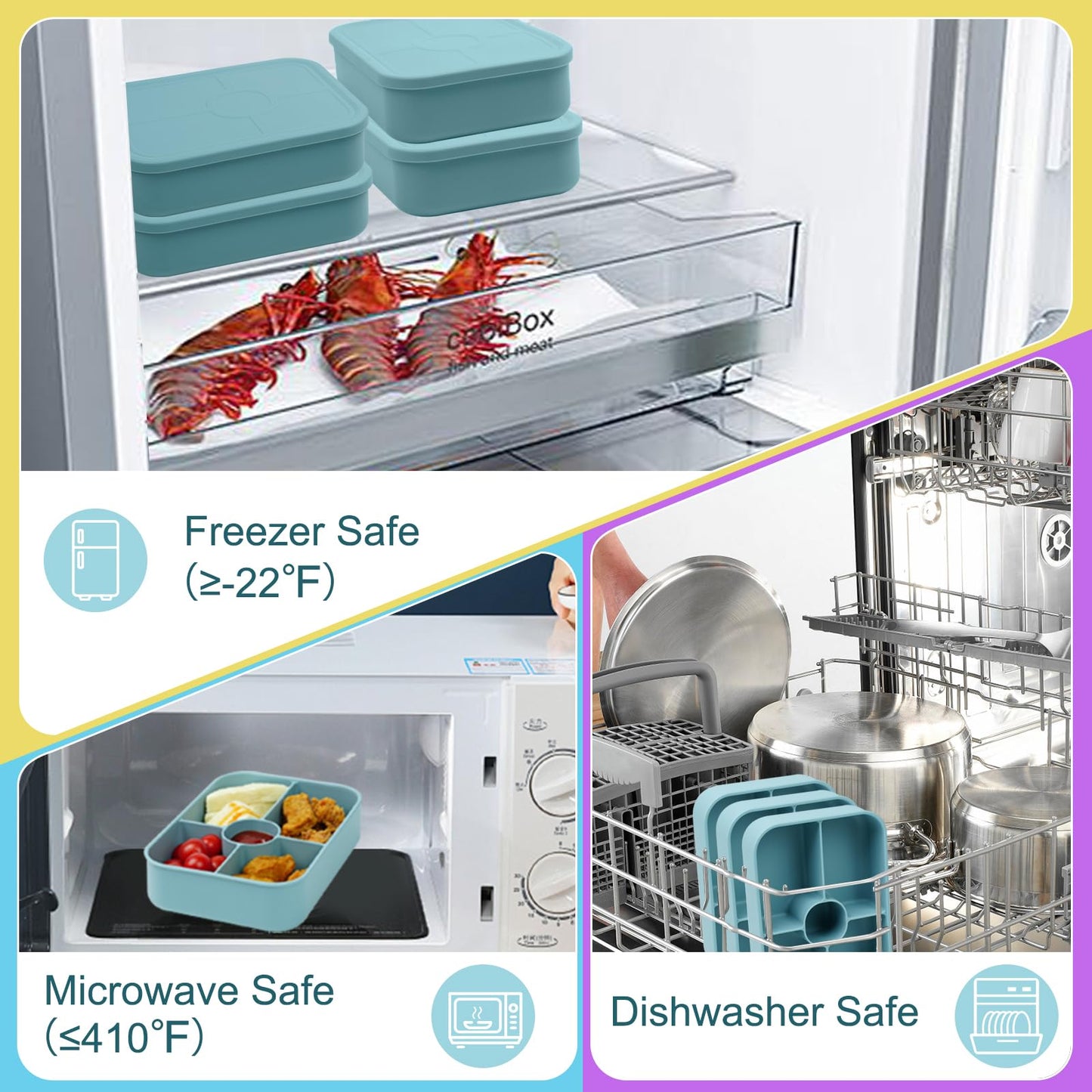 LCHLZZ 4 Compartments Snack Containers