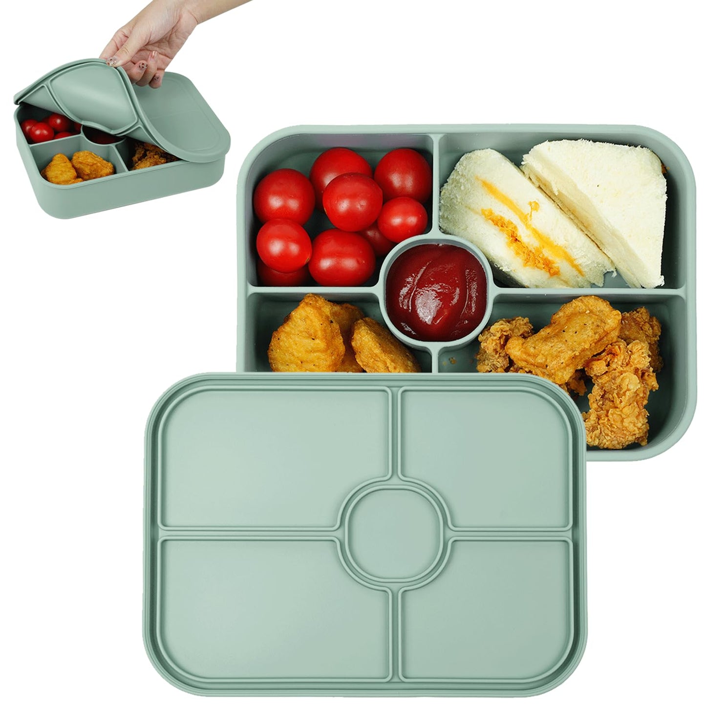 LCHLZZ 4 Compartments Snack Containers