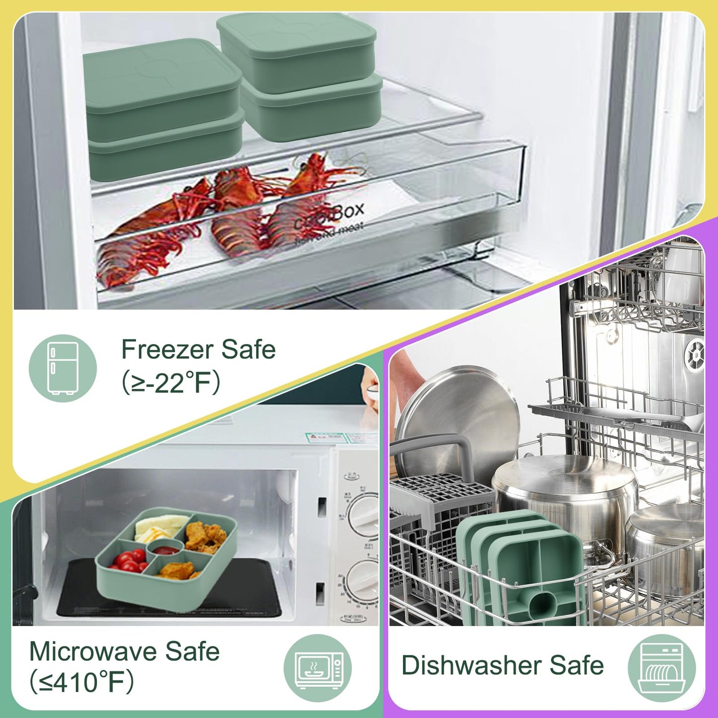 LCHLZZ 4 Compartments Snack Containers