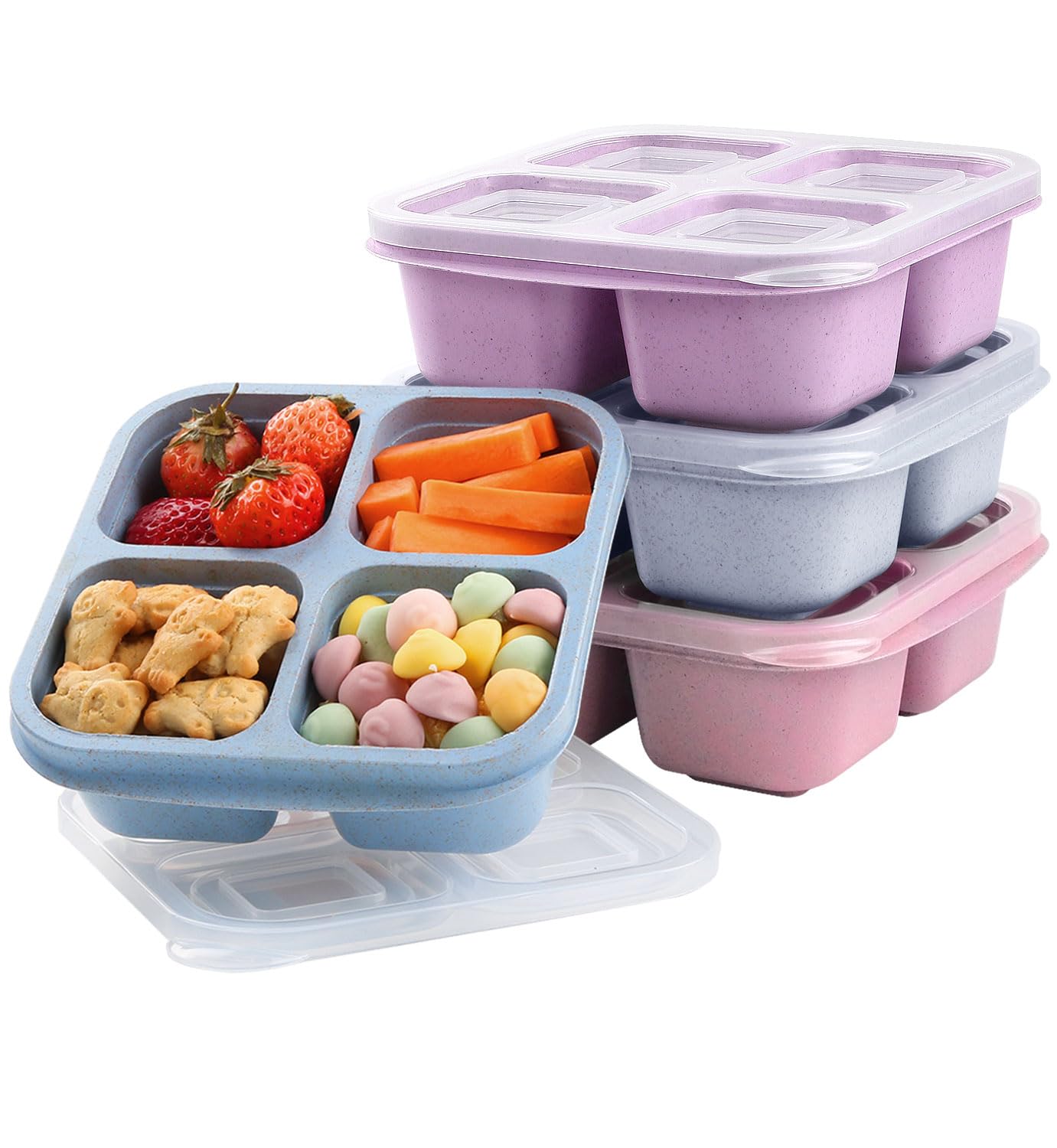 LCHLZZ 4 Compartments 4 Pack Snack Containers