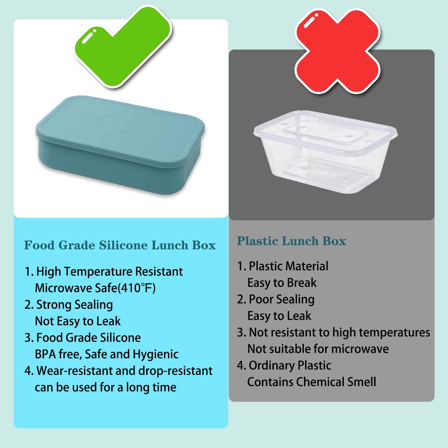 LCHLZZ 4 Compartments Snack Containers