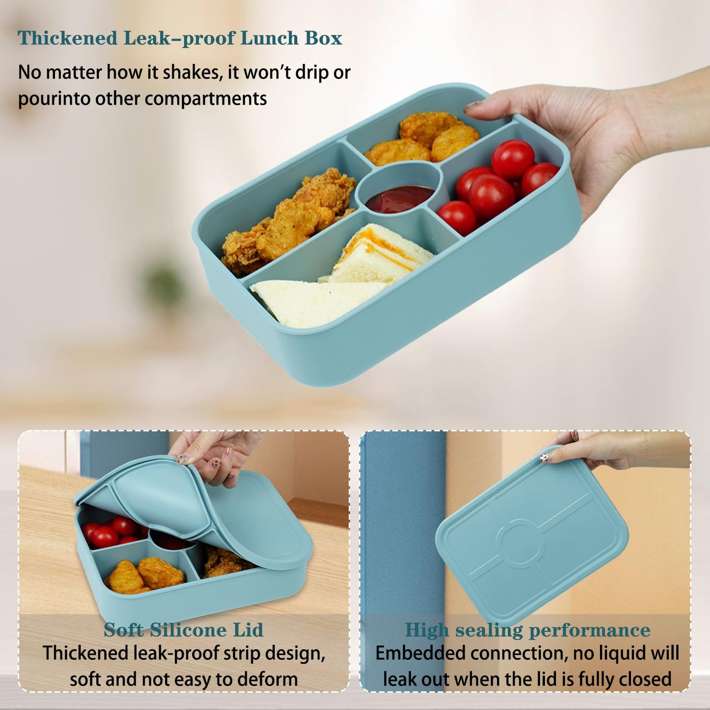 LCHLZZ 4 Compartments Snack Containers
