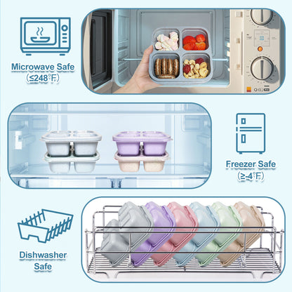LCHLZZ 4 Compartments 4 Pack Snack Containers