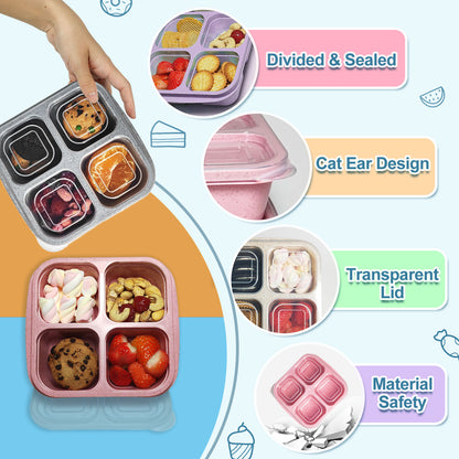 LCHLZZ 4 Compartments 4 Pack Snack Containers