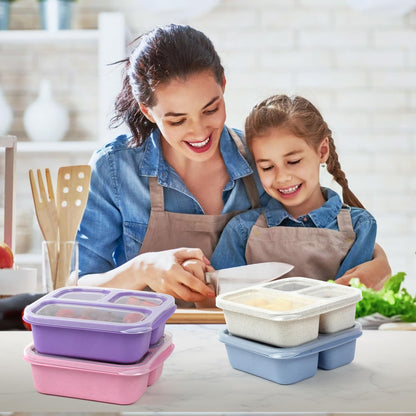 LCHLZZ 3 Compartments 4 Pack Snack Containers